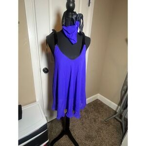 Victoria's Secret Lingerie Babydoll Chemise Purple Black Bows Thong Set